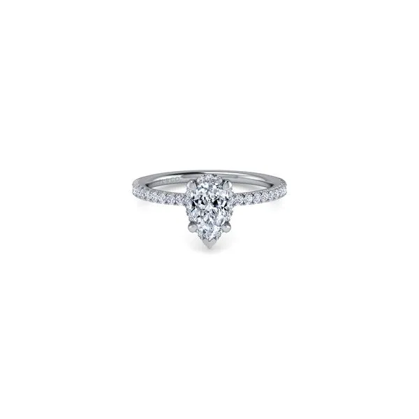 14K White Gold Diamond Engagement Ring with Pear Shaped Center Chipper's Jewelry Bonney Lake, WA