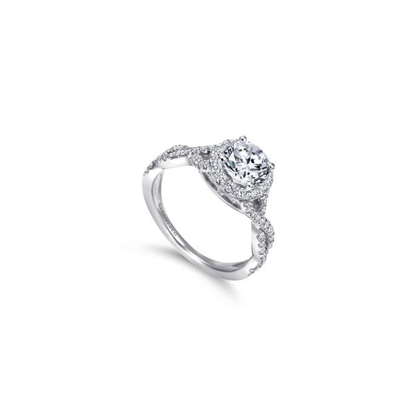 14K White Gold Diamond Engagement Ring with Round Center Image 3 Chipper's Jewelry Bonney Lake, WA