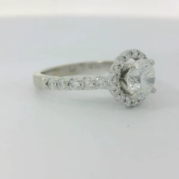 14KW Diamond Halo Engagement Ring Sz. 6.25 Image 3 Chipper's Jewelry Bonney Lake, WA