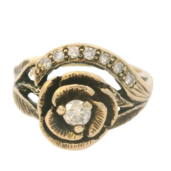 14KY Vintage Antique Floral Diamond Ring Sz. 8 Chipper's Jewelry Bonney Lake, WA