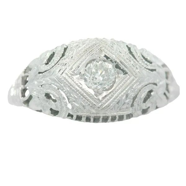 18KW Art Deco Engagement Ring Sz. 5.25 Image 2 Chipper's Jewelry Bonney Lake, WA