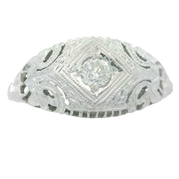 Art Deco 18K White Gold Engagement Ring Image 2 Chipper's Jewelry Bonney Lake, WA