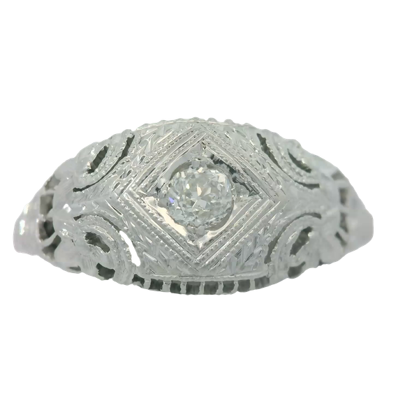 Art Deco 18K White Gold Engagement Ring Chipper's Jewelry Bonney Lake, WA
