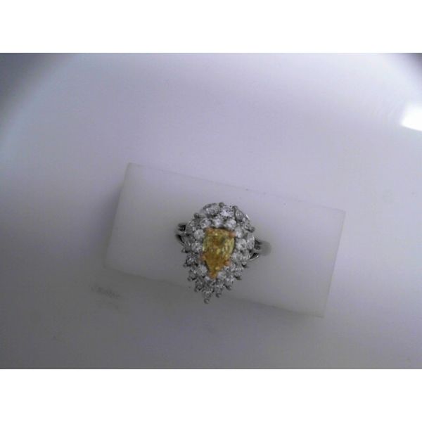 0.73ct Dia Treated Fancy Vivid Color, Plat Ring, Sz 5, Marq/Rd 1 ctw ea, 2.00ctw VS/GH Chipper's Jewelry Bonney Lake, WA