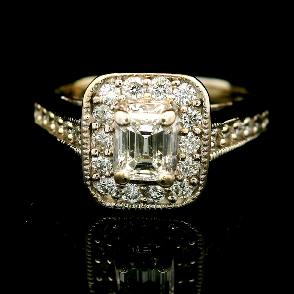 18KW With 24K Yellow Accent Diamond Engagement Ring SZ 7 Chipper's Jewelry Bonney Lake, WA