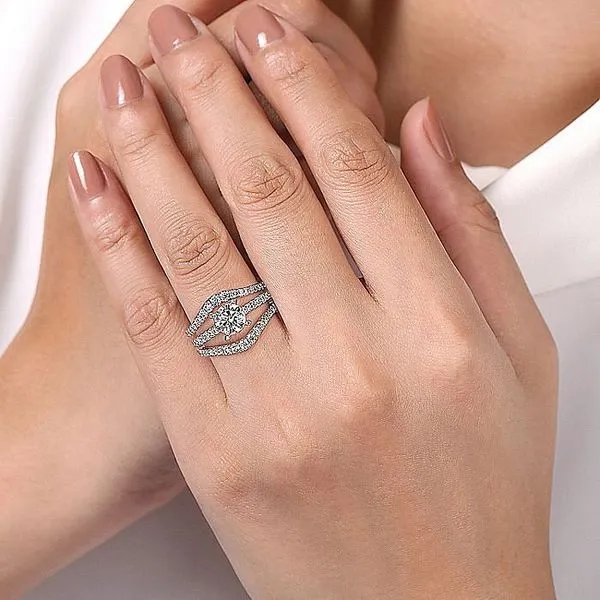14K White Gold Diamond Wedding Band