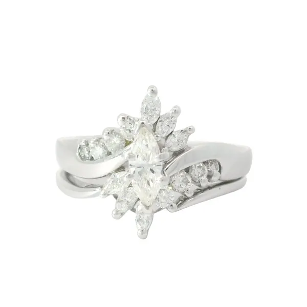 14K White Gold Marquise Diamond Wedding Set Chipper's Jewelry Bonney Lake, WA