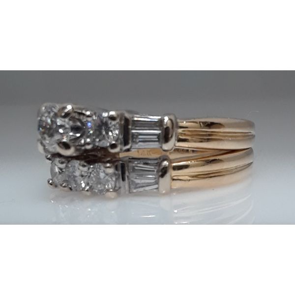 14K Two Tone 3/4ctw Diamond Wedding Set, Size 5.75 Image 2 Chipper's Jewelry Bonney Lake, WA