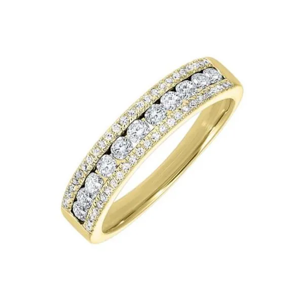 14K Yellow Gold Three Row Anniversary Ring Chipper's Jewelry Bonney Lake, WA