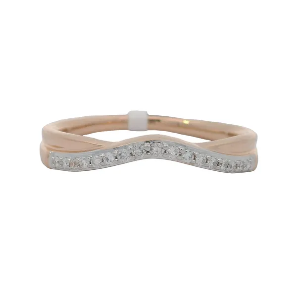 14K Rose Gold Contoured Diamond Band Chipper's Jewelry Bonney Lake, WA