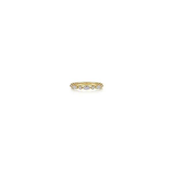 14K Yellow Gold Marquise and Round Diamond Anniversary Ring Chipper's Jewelry Bonney Lake, WA