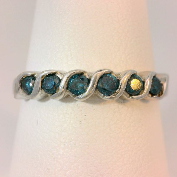 10K White Gold Irradiated Diamond Anniversary Band Chipper's Jewelry Bonney Lake, WA