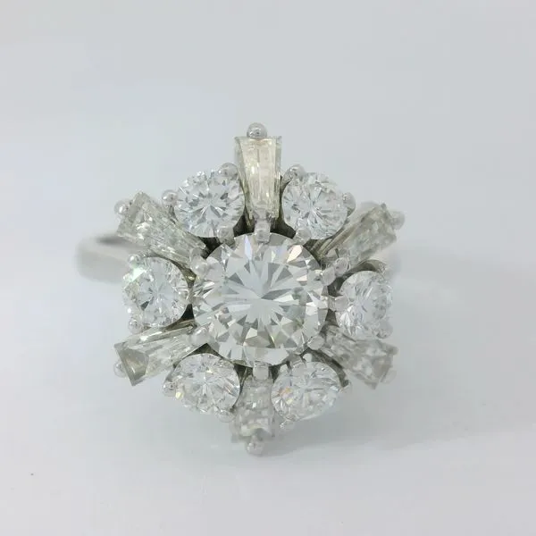 18K White Gold Snowflake Cluster Ring Image 4 Chipper's Jewelry Bonney Lake, WA