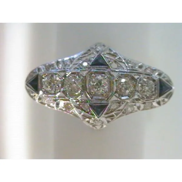 Platinum Diamond and Sapphire Fashion Ring Image 3 Chipper's Jewelry Bonney Lake, WA