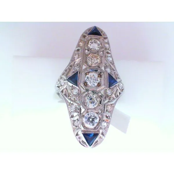Platinum Diamond and Sapphire Fashion Ring Image 4 Chipper's Jewelry Bonney Lake, WA