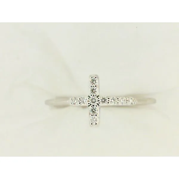 14K White Gold Diamond Cross Fashion Ring Chipper's Jewelry Bonney Lake, WA