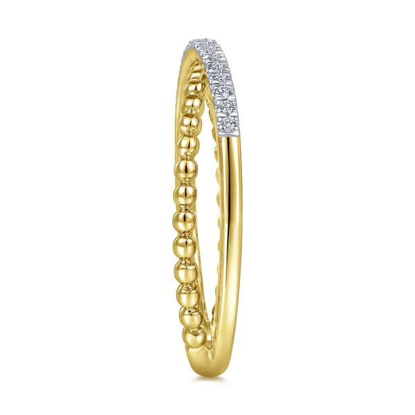 14K Yellow Gold Diamond Criss Cross Fashion Ring Image 4 Chipper's Jewelry Bonney Lake, WA