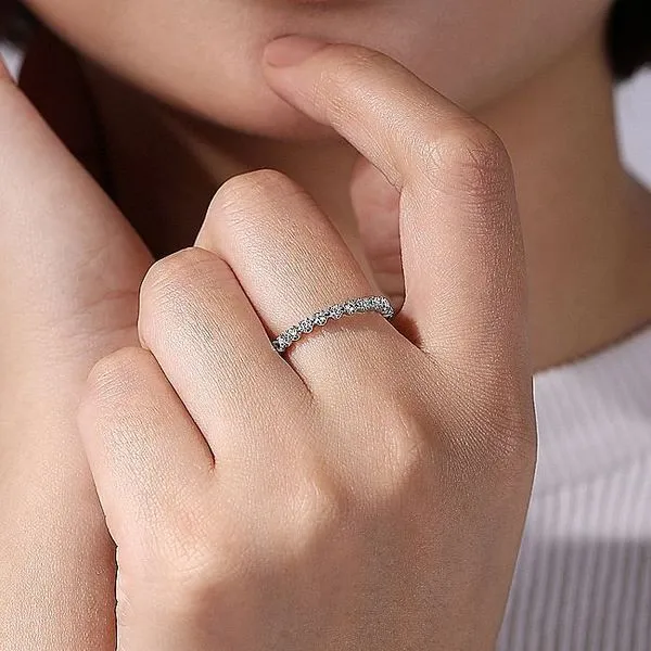 14K White Gold Single Prong Diamond Stackable Ring Image 5 Chipper's Jewelry Bonney Lake, WA