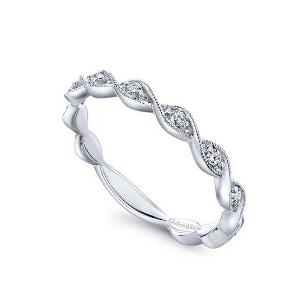 14K White Gold Twisted Stackable Fashion Ring Image 2 Chipper's Jewelry Bonney Lake, WA