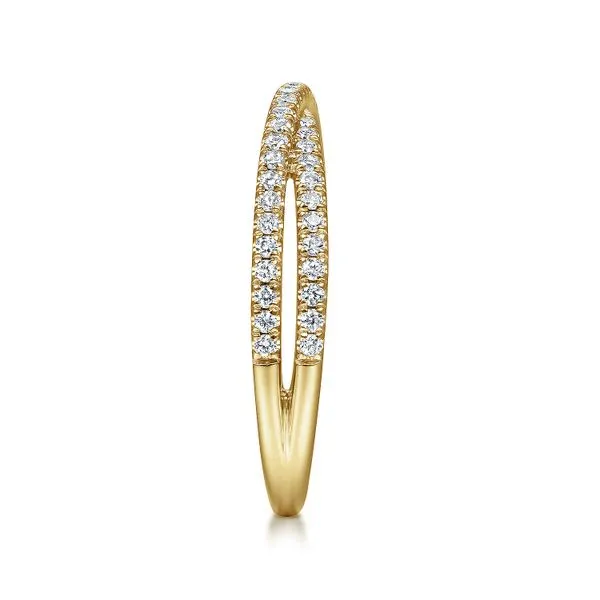 14K Yellow Gold Criss Cross Diamond Stackable Ring Image 4 Chipper's Jewelry Bonney Lake, WA