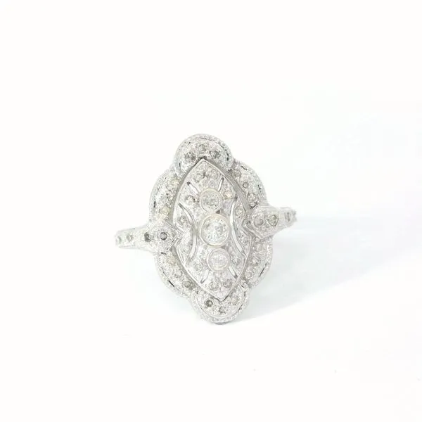 14K White Gold Vintage Style Cluster Ring Image 4 Chipper's Jewelry Bonney Lake, WA