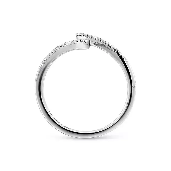 14K White Gold Diamond Bypass Open Ring Image 2 Chipper's Jewelry Bonney Lake, WA
