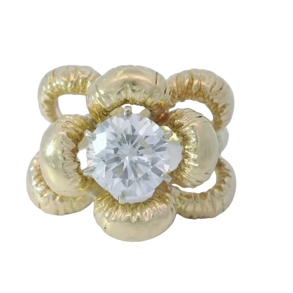 14KY Vintage Diamond Flower Design Ring Sz. 6.5 Chipper's Jewelry Bonney Lake, WA