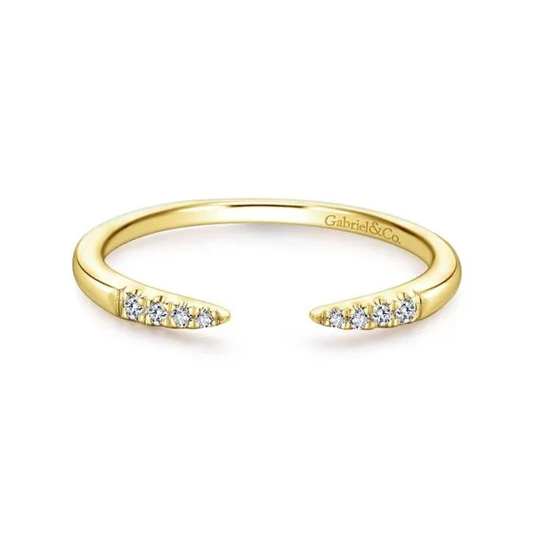 14K Yellow Gold Open Diamond Tipped Stackable Ring Chipper's Jewelry Bonney Lake, WA