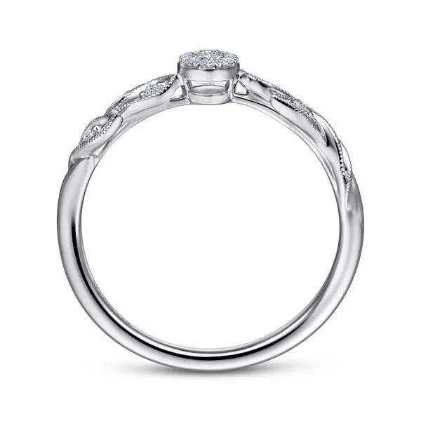 14K White Gold Diamond Floral Stackable Fashion Ring Image 2 Chipper's Jewelry Bonney Lake, WA