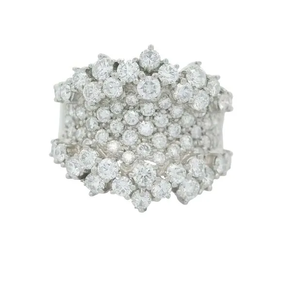18KW 1.50ctw Diamond Pave Cluster Band Sz. 8 Chipper's Jewelry Bonney Lake, WA