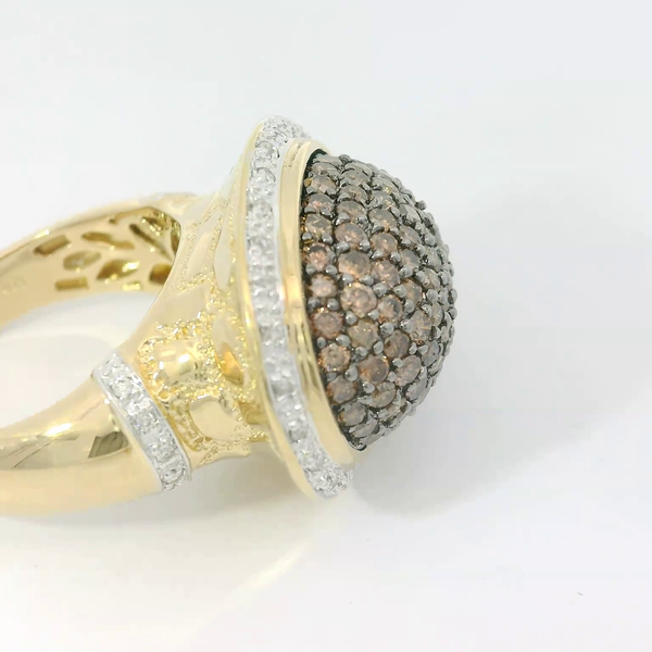 14K Yellow Gold Champagne Diamond Dome Ring Image 2 Chipper's Jewelry Bonney Lake, WA