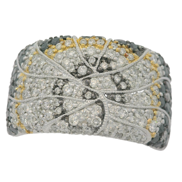 14K White Gold White and Black Diamond Fashion Ring Chipper's Jewelry Bonney Lake, WA