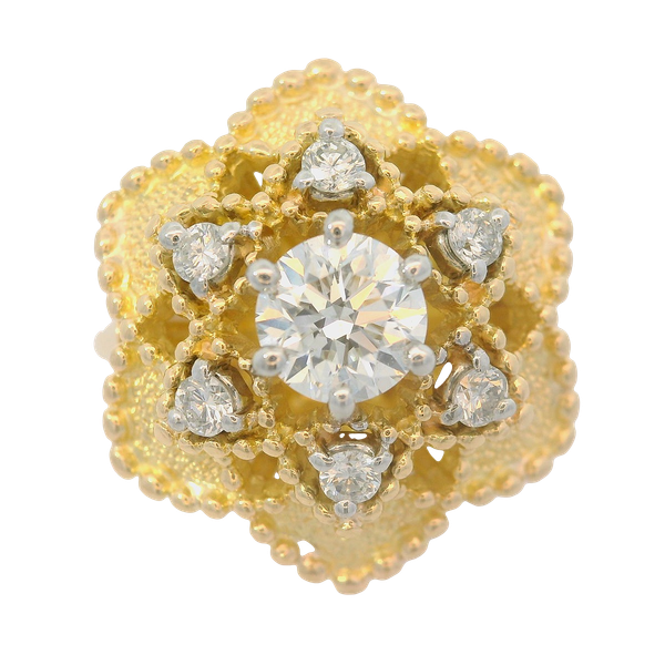 18K Yellow Gold Star/Flower Diamond Ring Chipper's Jewelry Bonney Lake, WA