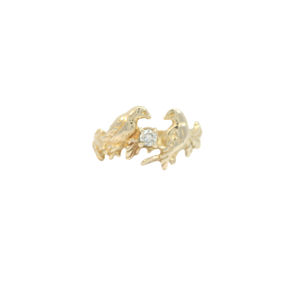 14KY Diamond Love Birds Ring. Round Diamond 0.08ctw.  SZ 6.5 Image 2 Chipper's Jewelry Bonney Lake, WA