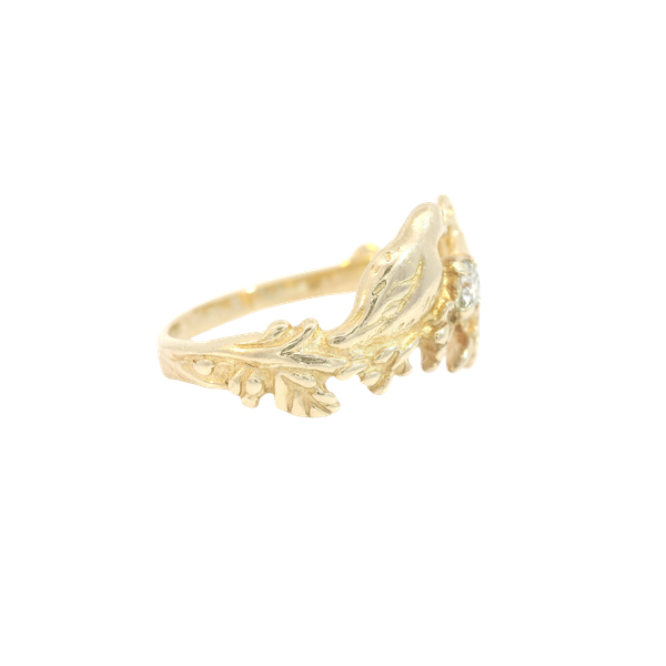 14KY Diamond Love Birds Ring. Round Diamond 0.08ctw.  SZ 6.5 Image 3 Chipper's Jewelry Bonney Lake, WA