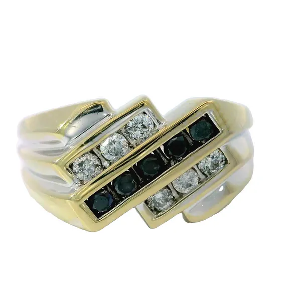 10K Two Tone Black/White Diamond Men's Ring Chipper's Jewelry Bonney Lake, WA
