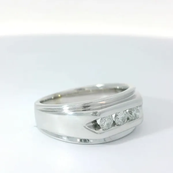 14K White Gold Channel Set Diamond Mens Ring Image 2 Chipper's Jewelry Bonney Lake, WA