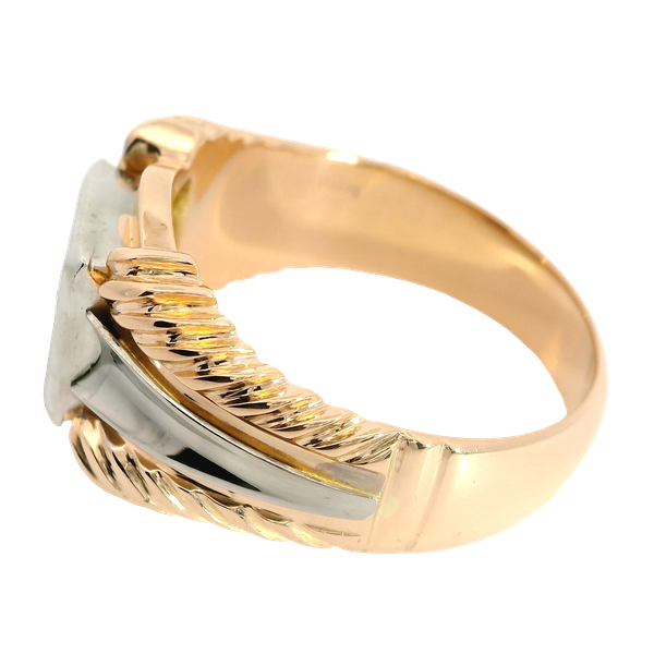 18KTT Gent's Ring with Old Euro Diamond 0.26ct G/VS2 Image 2 Chipper's Jewelry Bonney Lake, WA