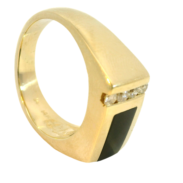 14KY Onyx and Diamond Ring.  SZ 9.25  Diamonds approximately 0.20ctw Image 2 Chipper's Jewelry Bonney Lake, WA