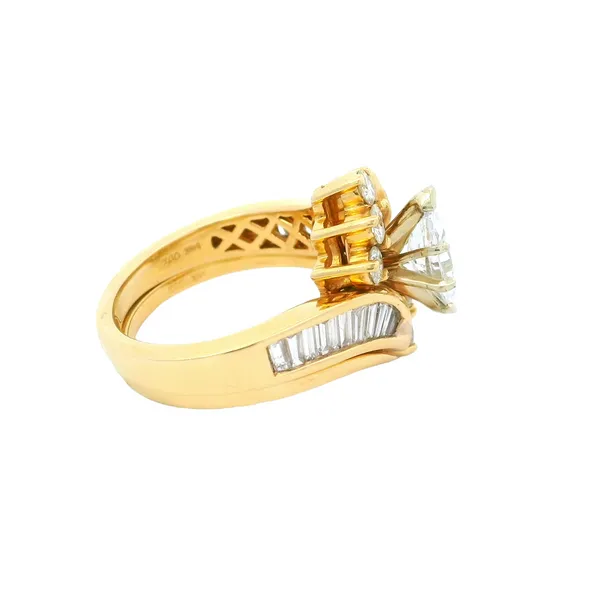 14K Yellow Gold Diamond Semi-Mount Ring with Baguettes and Round Diamonds Image 4 Chipper's Jewelry Bonney Lake, WA