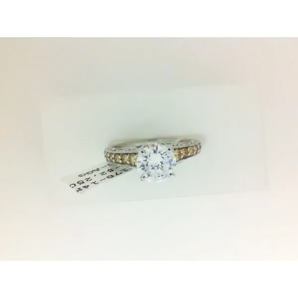 14Kt White Gold Citrine and Diamond Semi-Mount Engagement Ring Chipper's Jewelry Bonney Lake, WA