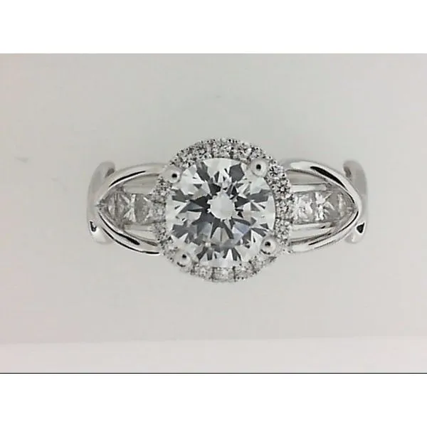 18KW Semi-Mount CZ Ctr Halo Ring Image 2 Chipper's Jewelry Bonney Lake, WA