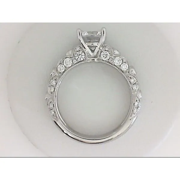 18KW Semi-Mount CZ Ctr Milgrain Ring Image 3 Chipper's Jewelry Bonney Lake, WA