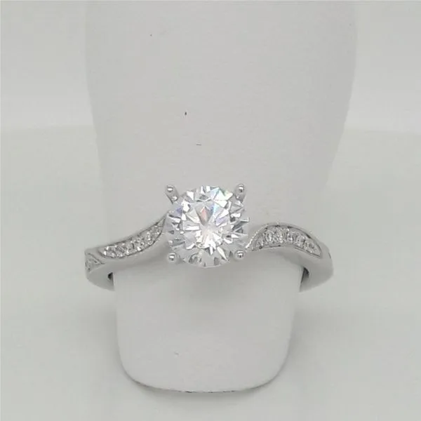 18KW Semi-Mount CZ Ctr Milgrain Ring Image 2 Chipper's Jewelry Bonney Lake, WA
