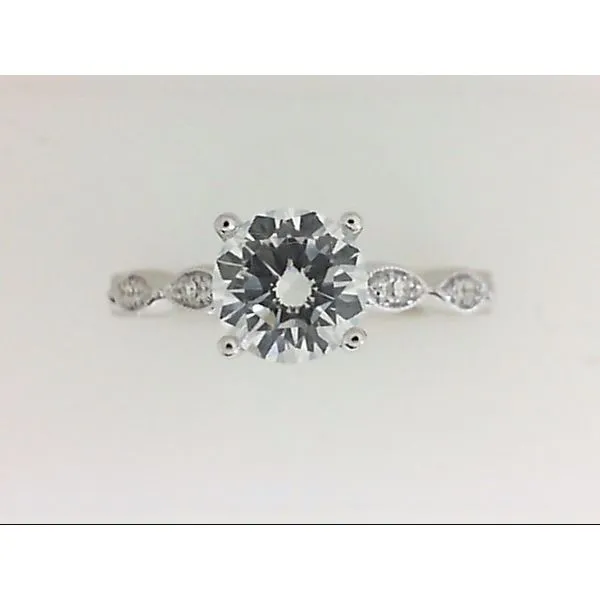 18KW Semi-Mount CZ Ctr Milgrain Ring Image 2 Chipper's Jewelry Bonney Lake, WA