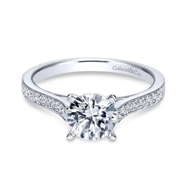 14K White Gold Round Diamond Engagement Ring Size 6.5 Chipper's Jewelry Bonney Lake, WA