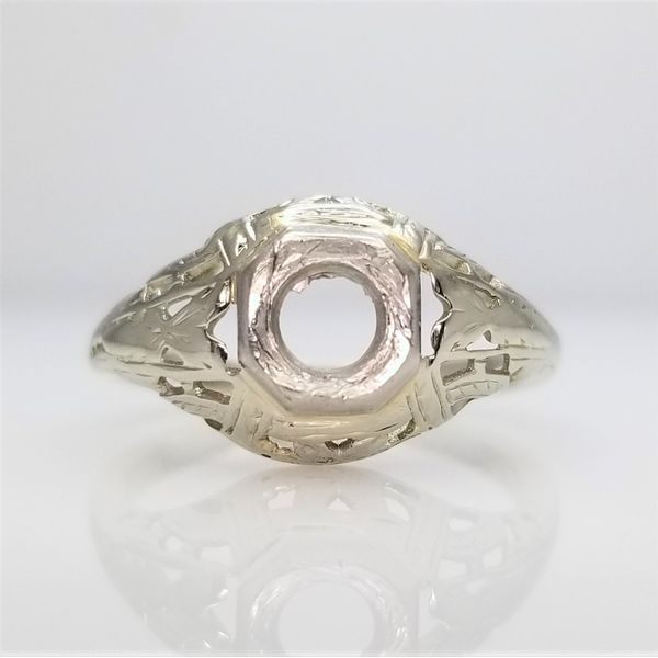 14kt White Gold Vintage Style Semi-Mount Engagement Ring Chipper's Jewelry Bonney Lake, WA