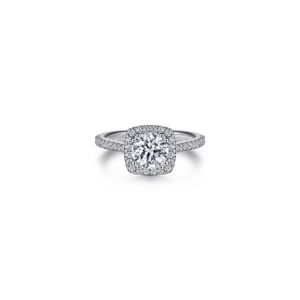 14K White Gold Diamond Engagement Ring with Round Cubic Zirconia Center Ring Size 6.5 Gabriel and Co. | Chipper's Jewelry Chipper's Jewelry Bonney Lake, WA
