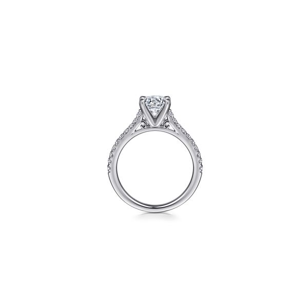 14K White Gold Diamond Engagement Ring with Round Cubic Zirconia Center Ring Size 6.5 Gabriel and Co. | Chipper's Jewelry Image 2 Chipper's Jewelry Bonney Lake, WA
