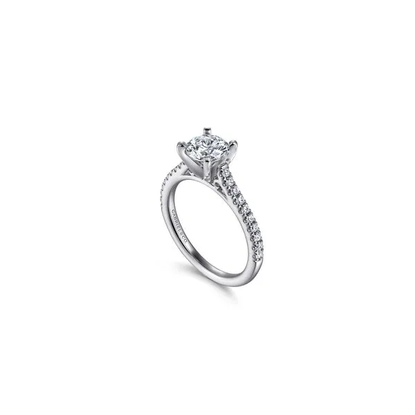 14K White Gold Diamond Engagement Ring with Round Cubic Zirconia Center Ring Size 6.5 Gabriel and Co. | Chipper's Jewelry Image 3 Chipper's Jewelry Bonney Lake, WA